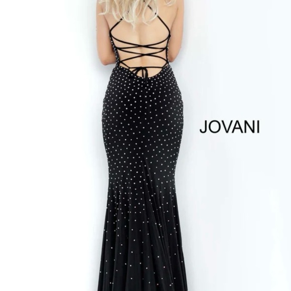 Navy with Silver Rhinestones Prom Dress (Jovani 1114 Navy) - Picture 5 of 5